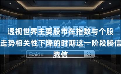 透视世界主要股市在指数与个股走势相关性下降的时期这一阶段腾信